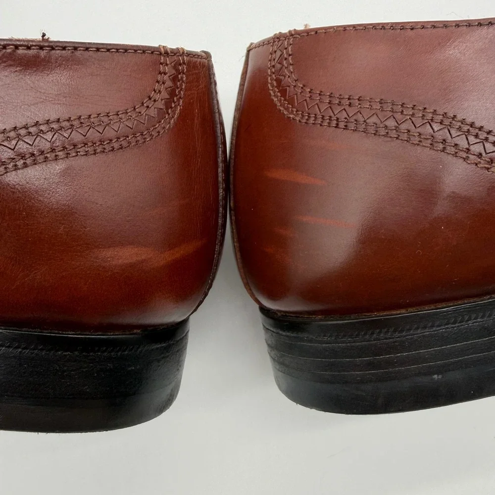 Giorgio Brutini Mens 11 D Burgundy Leather Cap Toe Oxford Dress Shoes Brazil
